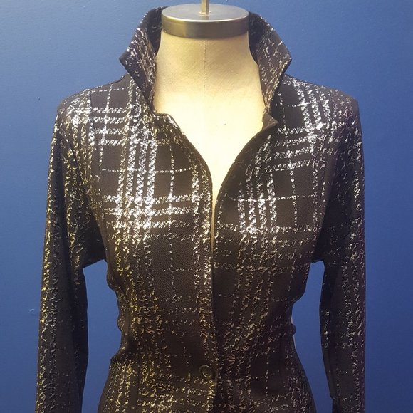 Silver Foil Tartan Blazer - Picture 1 of 4